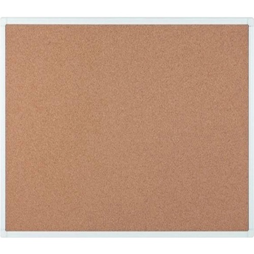 MasterVision Anti-Microbial Cork Board 48" x 96" - 48" (1219.20 mm) Height x 96" (2438.40 mm) Width - Cork Surface - Corner, Resilient, Antimicrobial - White Aluminum Frame
