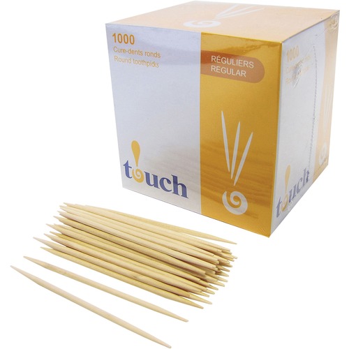 VERTIV Touch Toothpicks Round 1,000/box - 1000 / Box