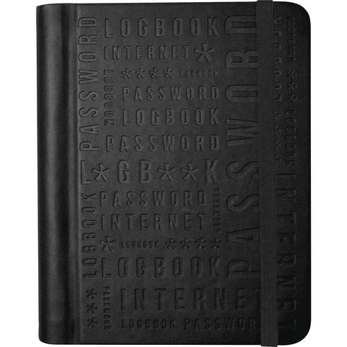 Winnable Internet Password Logbook Black - Spiral Bound - Black Cover