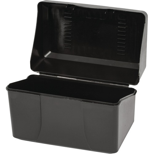 Merangue Index Card Box 4" x 6" Black - Media Size Supported: Index Card 4" (101.60 mm) x 6" (152.40 mm) - Lid Closure - Black