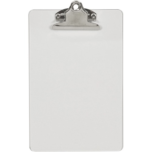 Merangue Plastic Clipboard 6" x 9" Clear - 5 3/4" x 8" - Spring Clip - Plastic - Clear