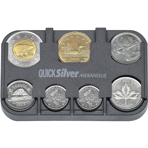 Merangue QuickSilver Coin Dispenser - Silver