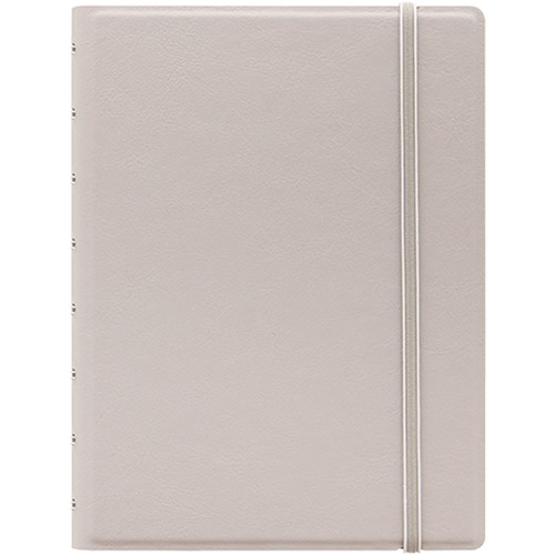 Filofax Notebook A5 8-1/4" x 5-3/4" Stone - Ruled - Cream Paper - Soft Cover, Elastic Closure, Storage Pocket, Page Marker, Moveable Index