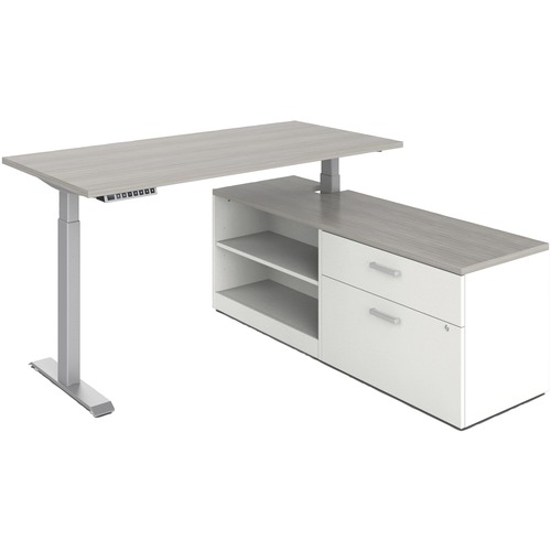 Offices To Go Desk Base - 72" x 60" , 1" Top, 46.7" Base - Box, File Drawer(s) - Finish: Grigio