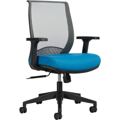 Offices To Go Lumi Task Chair - Fabric Seat - Mid Back - Sky - Armrest