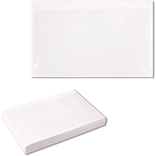 Greenside BULK Self Adhesive Top Load Index Card Pocket 3" x 5" 50/PK - For Index Card 3" x 5" Sheet - Top Loading - Rectangular - Clear - Polypropylene - 50 / Pack