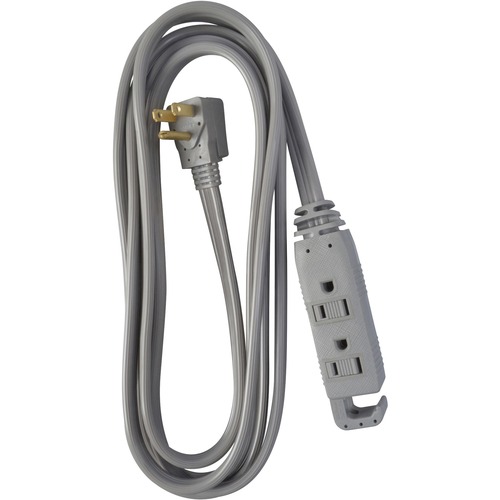 Woods Medium Duty Extension Cord 3 m/9.8 ft. Grey - For Audio/Video Device - 125 V AC15 A - Gray - 9.8 ft Cord Length