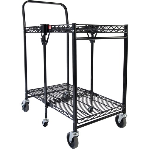 Stanley-Bostitch Small Folding Utility Cart with Wheels, Black - 362.87 kg Capacity - 6 Casters - 31" Width x 19.5" Depth x 39" Height - Black