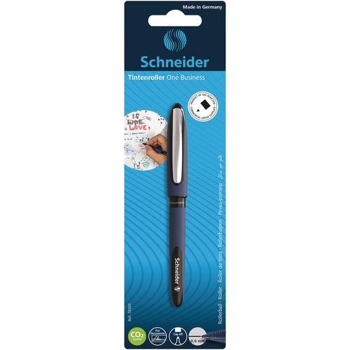 Schneider One Business Roller Pens 0.6 mm Black - Ultra Smooth Pen Point - 0.6 mm Pen Point Size - Black