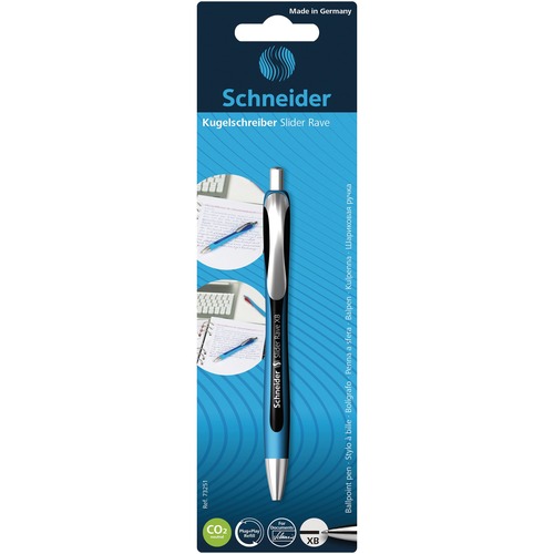 Schneider Slider Rave Retractable Ball Point Pen, Extra Broad Black - Ballpoint Retractable Pens - PSYRS73251