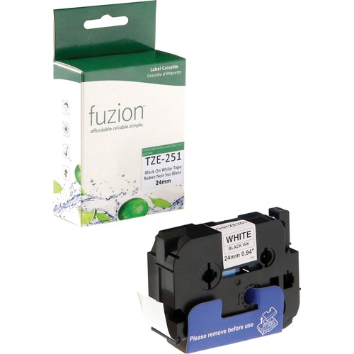 Fuzion Compatible Replacement Tape 1" x 26' Black on White - Rectangle - Black on White