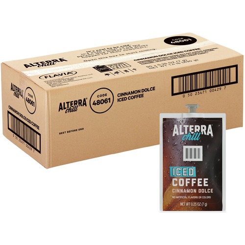 Alterra Freshpack Cinnamon Dolce Iced Coffee - Compatible with Flavia Creation 300 with Chill Refresh Module, Flavia Creation 600 with Chill Module - Dark - 90 / Carton