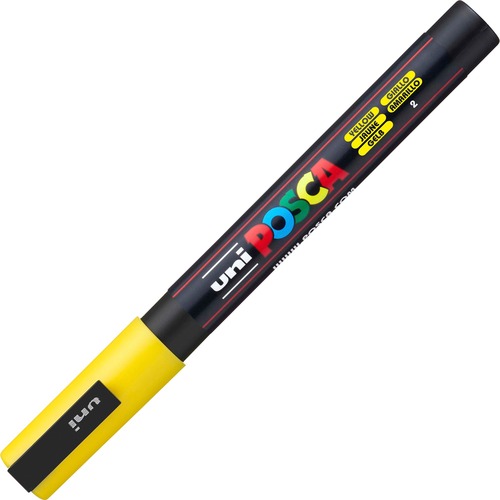 uni® Posca PC-3M Paint Markers - Fine Marker Point - Yellow Water Based, Pigment-based Ink - 6 / Pack