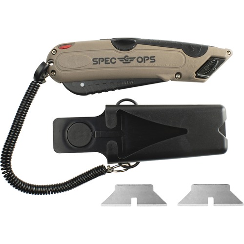 Spec Ops Auto Retractable Safety Knife Olive Green - Folding Knife - Olive Green