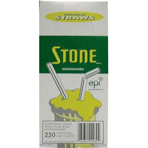 Stone Straw - 250 / Box - White - Beverage Straws & Stir Sticks - UWW020000