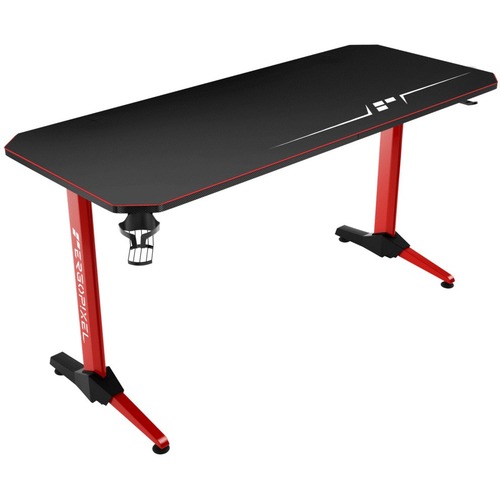 Anda Seat Ergopixel Terra Series Gaming Desk - Red - 29.5" Height x 55.1" Width x 23.6" Depth - Red - Medium Density Fiberboard (MDF), Carbon Fiber Top Material