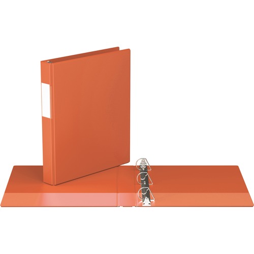 Davis Davis Group® Essential 2300 Angle D-Ring Binder 1" Orange - 1" Binder Capacity - D-Ring Fastener(s) - 2 Inside Front & Back Pocket(s) - Orange - Label Holder - 1 Each