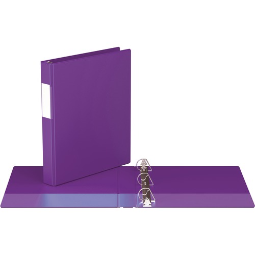 Davis Davis Group® Essential 2300 Angle D-Ring Binder 1" Purple - 1" Binder Capacity - D-Ring Fastener(s) - 2 Inside Front & Back Pocket(s) - Purple - Label Holder - 1 Each - Standard Ring Binders - RGO230169