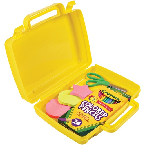 Deflecto Antimicrobial Storage Case Yellow - External Dimensions: 8.6" Width x 10.2" Depth x 2.7" Height - Snap-tight Closure - Plastic - Yellow - For Photo, Art/Craft Supplies - Storage Boxes & Containers - DEF39506YEL