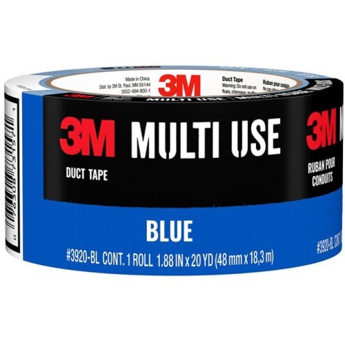 3M Multi-Use Coloured Duct Tape 1-7/8" (48 mm x 18.2 m) Blue - 19.9 yd (18.2 m) Length x 1.89" (48 mm) Width - Blue