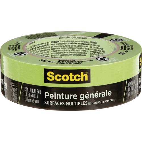 Scotch General Painting Painter's Tape 36 mm x 55 m - 60.1 yd (55 m) Length x 1.42" (36 mm) Width - Paper - 1 / Pack - Green