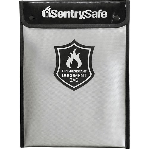 Sentry Safe Storage Bag - Large Size - 2.80 L Capacity - 11" (279.40 mm) Width x 1.50" (38.10 mm) Depth - Gray, Black - Fiberglass - Document, Cash, Home, Office, Travel