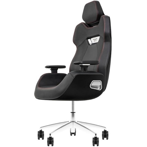 Thermaltake ARGENT E700 Gaming Chair - For Gaming - Leather, Aluminum, Foam, Aluminum Alloy, Metal, Polyurethane - Black, Storm Black