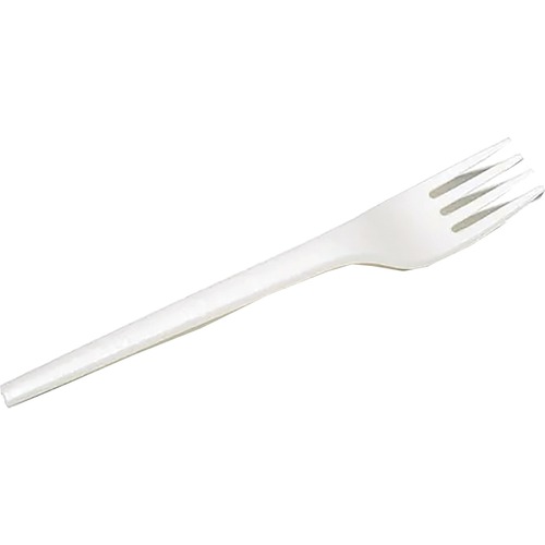 Eco Guardian Fork 6-1/2" 50/Package - 50/Pack - Fork - 1 x Fork - PLA (PolyLactic Acid) Plastic - White