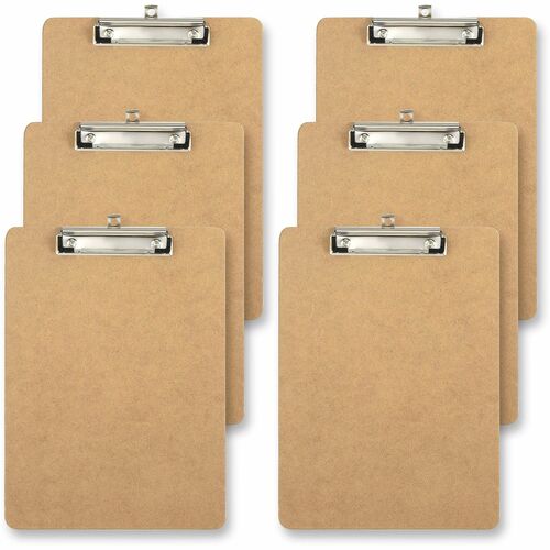 Office Depot® Brand Wood Clipboards, 9" x 12-1/2" , 100% Recycled Wood, Light Brown, Pack Of 6 Clipboards - 8 1/2" x 11" Sheet Size - Flat - Wood - Light Brown - 6