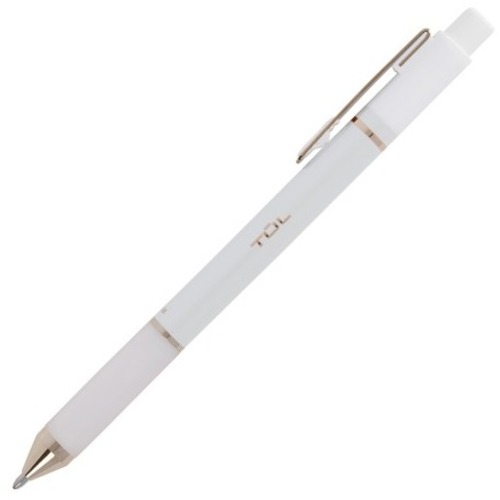 TUL® GL Series Retractable Gel Pens, Mixed Metals, Medium Point, 0.7 mm, Pearl White Barrel, Blue Ink - 0.7 mm Medium Bullet Pen Point - Retractable - Blue Ink - Gel-based - White Barrel - 1 Each