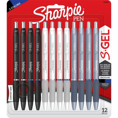 Sharpie® S-Gel Fashion Barrel Gel Pens, Medium Point, 0.7 mm, Assorted Barrel, Assorted Ink, Pack Of 12 Pens - 0.7 mm Medium Pen Point - Assorted Ink - Gel-based - Assorted Barrel - 12 / Pack
