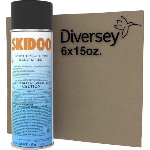 Skidoo Industrial Insect Killer II - Spray - Kills Wasp, Housefly, Mosquitoes, Gnats - 15 fl oz - White - 6 / Carton