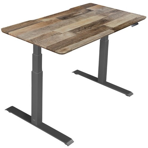 VARIDESK Electric Standing Desk 60x30 - Reclaimed Wood Top - T-shaped Base - 200 lb Capacity - Height Adjustable - 25" to 50.50" Adjustment - 60" Table Top Width x 30" Table Top Depth - 50.50" Height - Assembly Required - Laminate - 1 Each