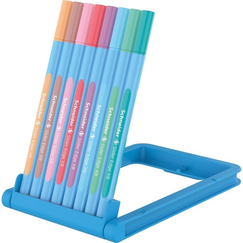 Schneider Slider Edge Ball Point Pens Assorted Pastel Colours 8/pkg - Extra Bold Pen Point - Mint, Peach, Lilac, Pink, Baby Blue, Ocean Blue, Blush, Flamingo - Stainless Steel Tip - 8 / Pack