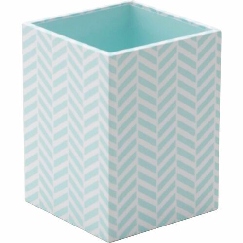 Realspace® Blue Tile Pencil Cup - 3" x 3" x 4" x - Paperboard - 1 Each