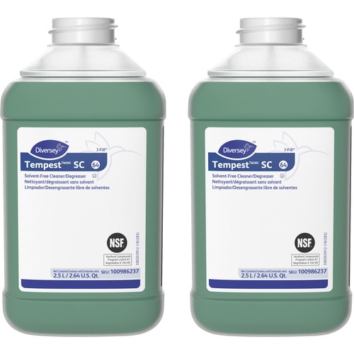Diversey Tempest SC Solvent-free Degreaser - Concentrate - 84.5 fl oz (2.6 quart) - Surfactant Scent - 2 / Carton - Solvent-free, Low Foaming, VOC-free - Green