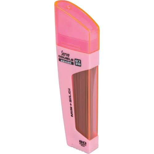 Serve Double Erase Leads & Eraser - Pink - 1 Each