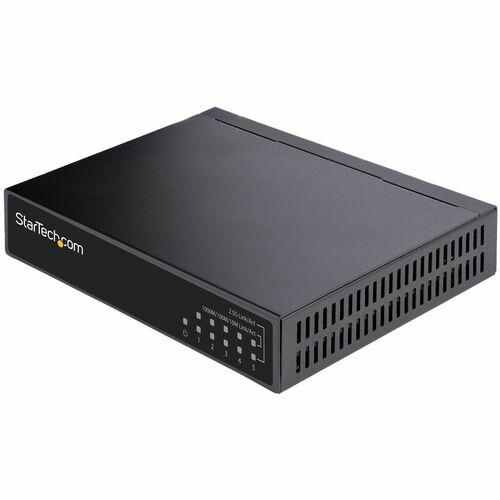 StarTech.com Unmanaged 2.5G Switch, 5 Port 2.5GBASE-T Unmanaged Ethernet Switch, Din Rail | Wall Mount, Multi-Gigabit, Auto-MDIX, 9K Jumbo - Support for 2.5GBASE-T - 5 port network switch supports 10/1000/1000/2500 Mbps over Ethernet Cat5e/Cat6/Cat6a - Un