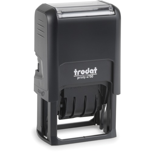 Printy 5-in-1 Date Stamp - Date Stamp - "ENTERED, FAXED, PAID, RECEIVED" - 10000 Impression(s) - Red, Blue - Recycled - 1 Each