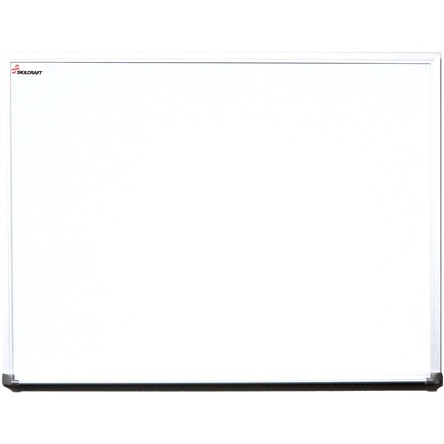 SKILCRAFT Melamine Surface Dry-erase Board - 24" (2 ft) Width x 18" (1.5 ft) Height - White Melamine Surface - Aluminum Anodized Satin Aluminum Frame - Rectangle - Horizontal/Vertical - 1 Each