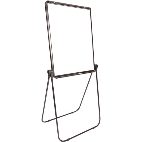 SKILCRAFT® Double-sided Whiteboard Presentation Easel - 27" (2.2 ft) Width x 34" (2.8 ft) Height - White Melamine Surface - Black Aluminum Frame - Black Stand - Tabletop, Floor Standing - 1 Each