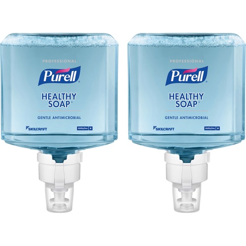 SKILCRAFT PURELL Antimicrobial Healthy Soap Refill - 1.27 quart - Bacteria Remover - Hand - Moisturizing - Antibacterial - Blue - Hygienic, Dye-free, Bio-based, Recyclable - 2 / Box