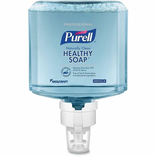 SKILCRAFT® PURELL Naturally Clean Healthy Soap - Natural Scent - 1.27 quart - Dirt Remover, Kill Germs, Grime Remover - Hand - Antibacterial - Blue - Hygienic, Preservative-free, Paraben-free, Phthalate-free, Dye-free, Fragrance-free - 2 / Box