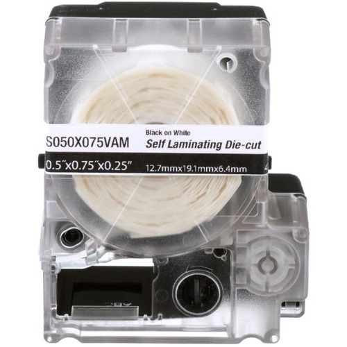 Panduit Wire & Cable Label - 1" x 1 1/4" Length - Rectangle - Thermal Transfer - White on Clear - Vinyl - 200 / Cassette