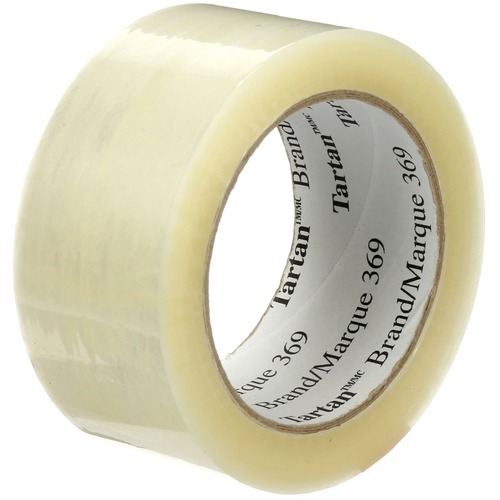 Tartan 369 Box Sealing Tape - 109.4 yd (100 m) Length x 1.89" (48 mm) Width - Clear - Synthetic Rubber, Resin - Polypropylene Film Backing