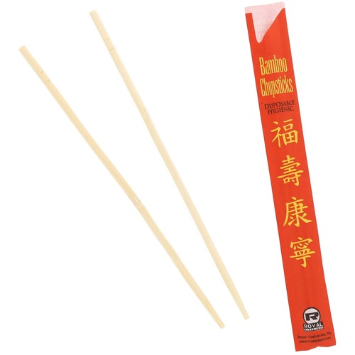 AmerCare Royal 9" Bamboo Chopsticks - 1000/Carton - Chopsticks - Red, Natural