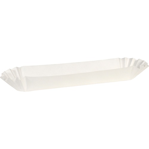 SEPG Hoffmaster 10" Fluted Hot Dog Trays - Serving - Disposable - White - Paper Body - 3000 / Carton