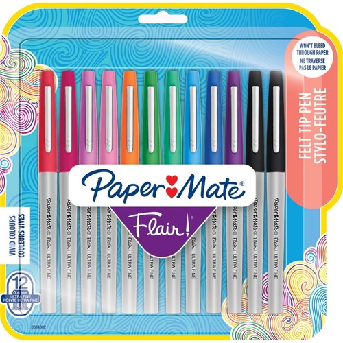PaperMate Flair Felt Tip Pens Ultra Fine 0.4 MM 12 Count Vivid Colors 20  PACKS