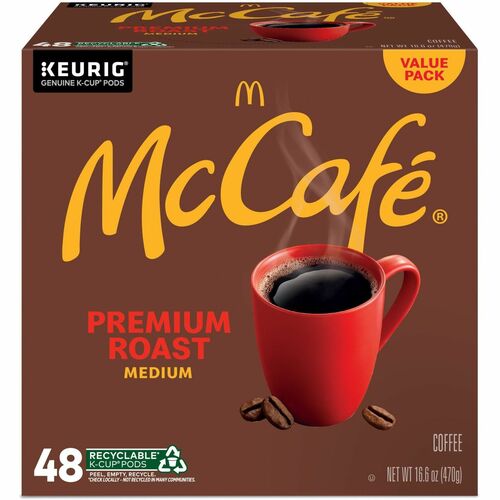 McCafe K-Cup, Pod Premium Roast Coffee, Single Serve Keurig K-Cup Pods, Medium Roast, 48 Count - Compatible with Keurig Brewer - Medium - 40 K-Cup - K-Cup, Pod - Premium Roast - Kosher - 48 / Pack