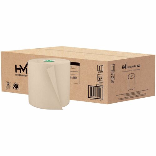 Highmark® ECO 1-Ply Paper Towels, 100% Recycled, Natural, 1050' Per Roll, Pack Of 6 Rolls - Highmark 1-Ply Paper Towels, 100% Recycled, Natural, 1050' Per Roll, Pack Of 6 Rolls